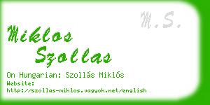 miklos szollas business card