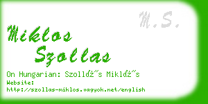 miklos szollas business card